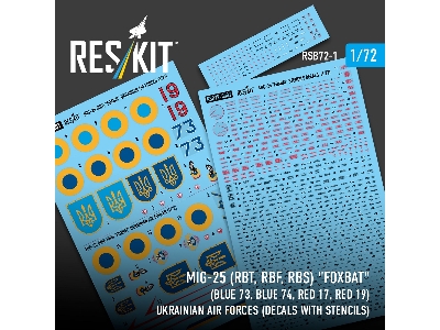 Mig-25 Rbt / Rbf And Rbs Foxbat - Ukrainian Air Forces (Decals With Stencils) - zdjęcie 3