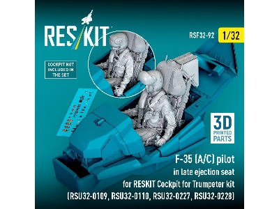 F-35 A/C - Pilot In Late Ejection Seat For Reskit Cockpit For Trumpeter Kit (3d-printed) - zdjęcie 2