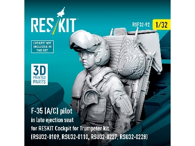F-35 A/C - Pilot In Late Ejection Seat For Reskit Cockpit For Trumpeter Kit (3d-printed) - zdjęcie 3