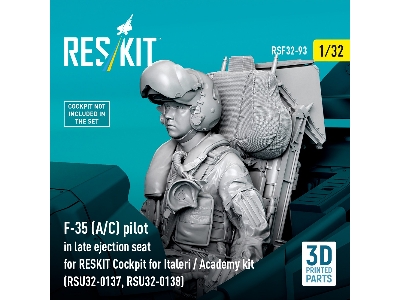 F-35 A/C - Pilot In Late Ejection Seat For Reskit Cockpit For Italeri And Academy Kits (3d-printed) - zdjęcie 1