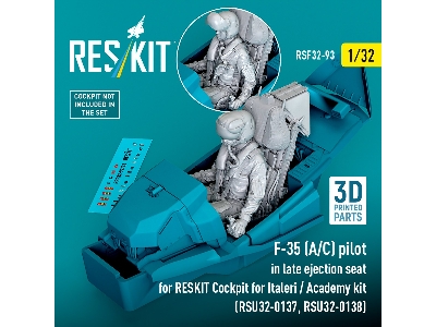 F-35 A/C - Pilot In Late Ejection Seat For Reskit Cockpit For Italeri And Academy Kits (3d-printed) - zdjęcie 2