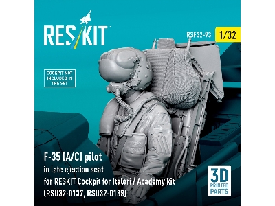 F-35 A/C - Pilot In Late Ejection Seat For Reskit Cockpit For Italeri And Academy Kits (3d-printed) - zdjęcie 3
