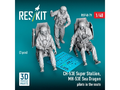 Ch-53e Super Stallion / Mh-53e Sea Dragon - Pilots In The Seats (3 Pcs / 3d Printed) - zdjęcie 1