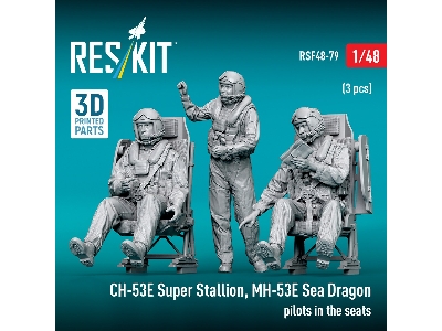 Ch-53e Super Stallion / Mh-53e Sea Dragon - Pilots In The Seats (3 Pcs / 3d Printed) - zdjęcie 2