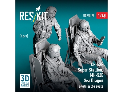 Ch-53e Super Stallion / Mh-53e Sea Dragon - Pilots In The Seats (3 Pcs / 3d Printed) - zdjęcie 3