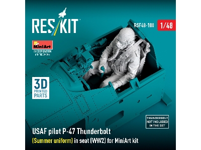 P-47 Thunderbolt Usaf Pilot In Seat- 3d-printed (1 Figure / For Miniart Kits) - zdjęcie 1