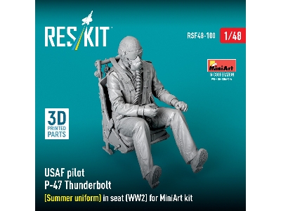 P-47 Thunderbolt Usaf Pilot In Seat- 3d-printed (1 Figure / For Miniart Kits) - zdjęcie 2