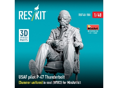 P-47 Thunderbolt Usaf Pilot In Seat- 3d-printed (1 Figure / For Miniart Kits) - zdjęcie 3