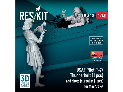 P-47 Thunderbolt Usaf Pilot And Photo Journalist - 3d-printed (2 Figures / For Miniart Kits) - zdjęcie 1