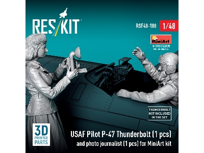 P-47 Thunderbolt Usaf Pilot And Photo Journalist - 3d-printed (2 Figures / For Miniart Kits) - zdjęcie 3