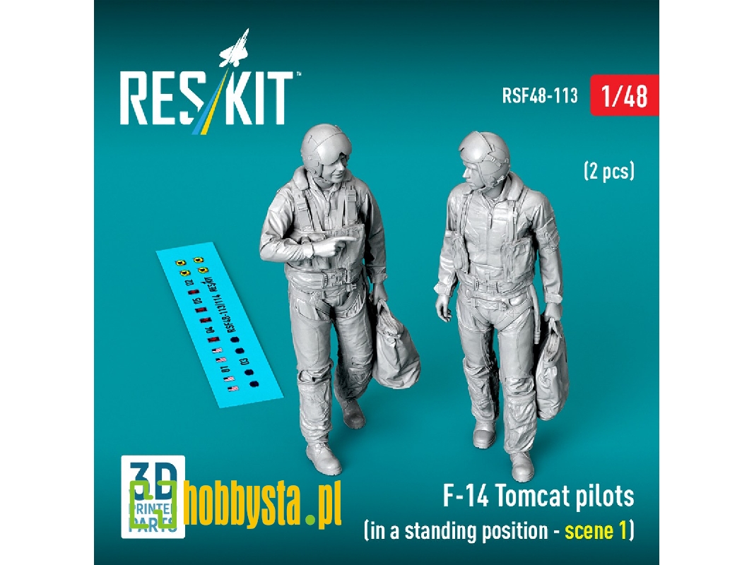 Grumman F-14 Tomcat - Pilots In Standing Position Scene 1 (2 Figures/ 3d-printed) - zdjęcie 1