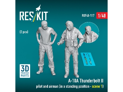Fairchild A-10 A Thunderbolt Ii - Pilot And Airman In Standing Position Scene 1 (2 Figures/ 3d-printed) - zdjęcie 1