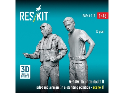 Fairchild A-10 A Thunderbolt Ii - Pilot And Airman In Standing Position Scene 1 (2 Figures/ 3d-printed) - zdjęcie 2