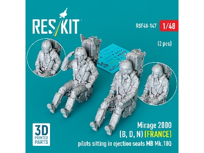 Dassault Mirage 2000 B / D / N - French Pilots Sitting In Ejection Seats Mb Mk.10q (2 Pcs / 3d Printed) - zdjęcie 2