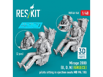 Dassault Mirage 2000 B / D / N - Greek Pilots Sitting In Ejection Seats Mb Mk.10q (2 Pcs / 3d Printed) - zdjęcie 2