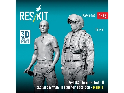 Fairchild A-10 C Thunderbolt Ii - Pilot And Airman In Standing Position Scene 1 (2 Figures / 3d-printed) - zdjęcie 3