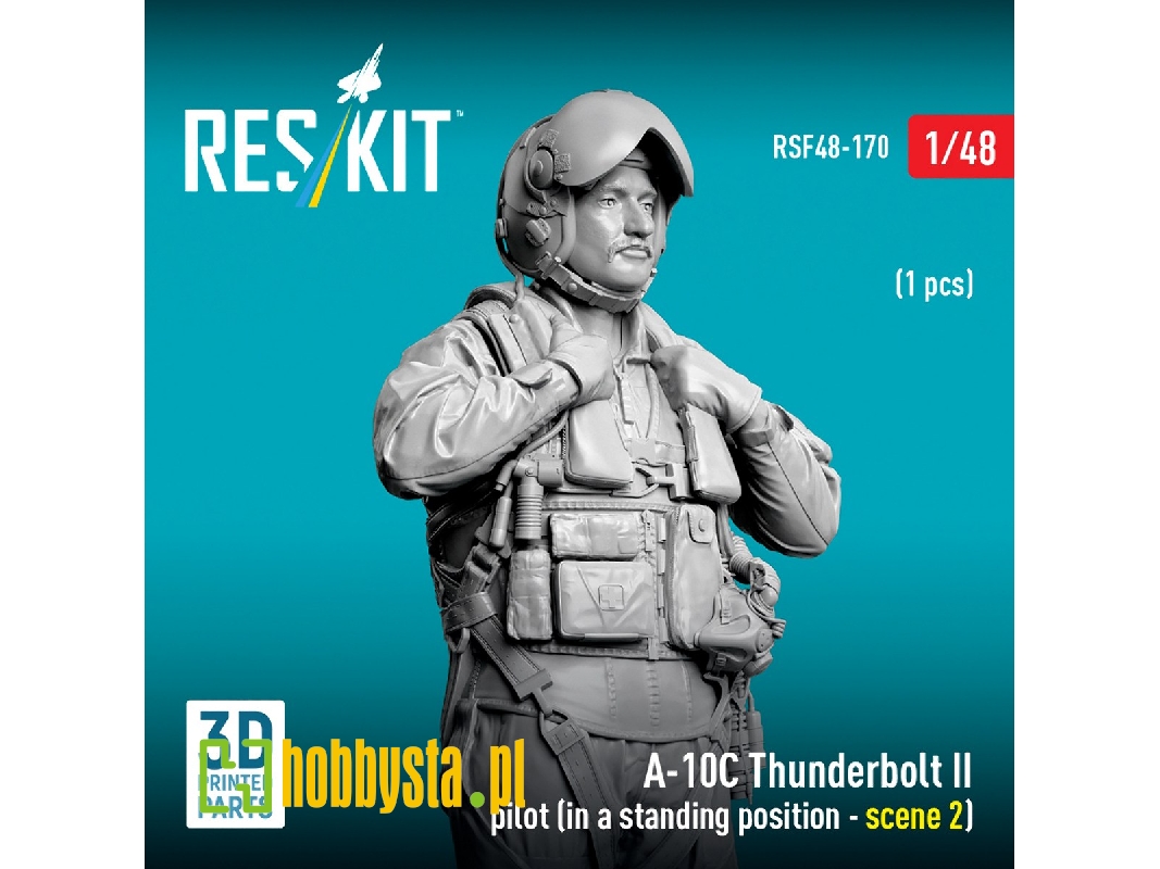 Fairchild A-10 C Thunderbolt Ii - Pilot In Standing Position Scene 2 (1 Figure / 3d-printed) - zdjęcie 1