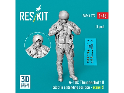 Fairchild A-10 C Thunderbolt Ii - Pilot In Standing Position Scene 2 (1 Figure / 3d-printed) - zdjęcie 2