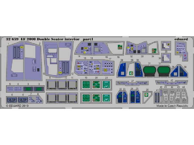 EF 2000 Two-seater interior S. A. 1/32 - Trumpeter - blaszki - zdjęcie 1 EF 2000 Two-seater interior S. A. 1/32 - Trumpeter - blaszki - zdjęcie 1