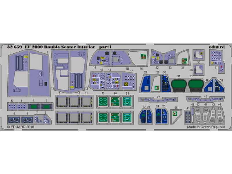  EF 2000 Two-seater interior S. A. 1/32 - Trumpeter - blaszki - zdjęcie 1