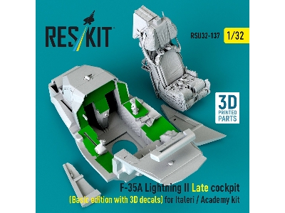 F-35 A Lightning Ii - Late Cockpit Basic Edition With 3d Decals (For Italeri And Academy Kits / 3d Printed) - zdjęcie 3