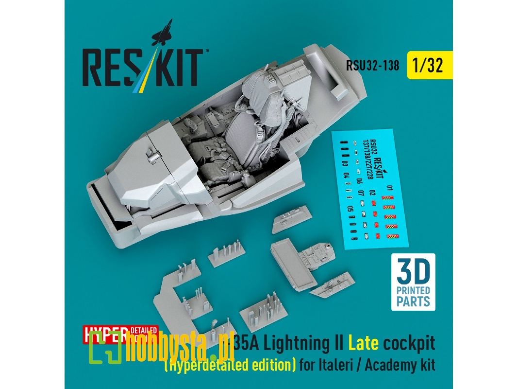 F-35 A Lightning Ii - Late Cockpit Hyperdetailed Edition (For Italeri And Academy Kits / 3d Printed) - zdjęcie 1