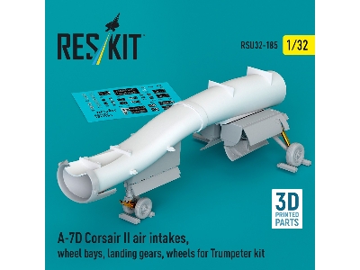 Ltv A-7 D Corsair Ii - Air Intakes / Wheel Bays / Landing Gears And Wheels (3d-printed / For Trumpeter Kits) - zdjęcie 1