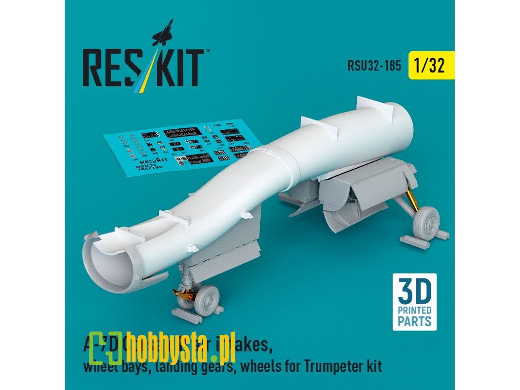 Ltv A-7 D Corsair Ii - Air Intakes / Wheel Bays / Landing Gears And Wheels (3d-printed / For Trumpeter Kits) - zdjęcie 1