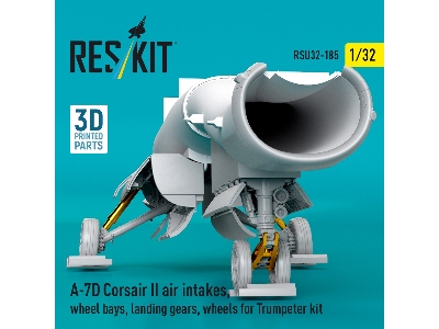 Ltv A-7 D Corsair Ii - Air Intakes / Wheel Bays / Landing Gears And Wheels (3d-printed / For Trumpeter Kits) - zdjęcie 2
