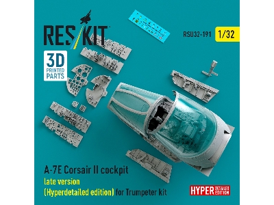 Ltv A-7 E Corsair Ii - Late Cockpit Hyperdetailed Edition With 3d Decals (3d-printed / For Trumpeter Kits) - zdjęcie 2