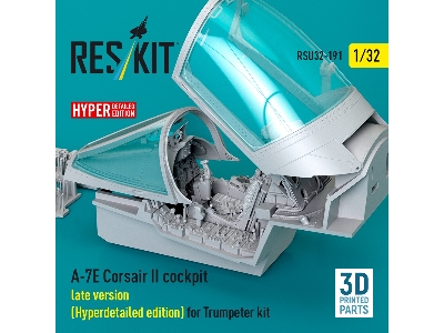 Ltv A-7 E Corsair Ii - Late Cockpit Hyperdetailed Edition With 3d Decals (3d-printed / For Trumpeter Kits) - zdjęcie 3
