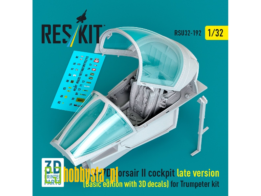 Ltv A-7 D Corsair Ii - Late Cockpit Basic Edition With 3d Decals (3d-printed / For Trumpeter Kits) - zdjęcie 1