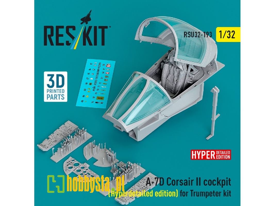 Ltv A-7 D Corsair Ii - Late Cockpit Hyperdetailed  Edition With 3d Decals (3d-printed / For Trumpeter Kits) - zdjęcie 1