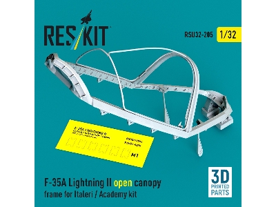 F-35 A Lightning Ii - Open Canopy Frame (3d-printed / For Italeri And Academy Kits) - zdjęcie 2