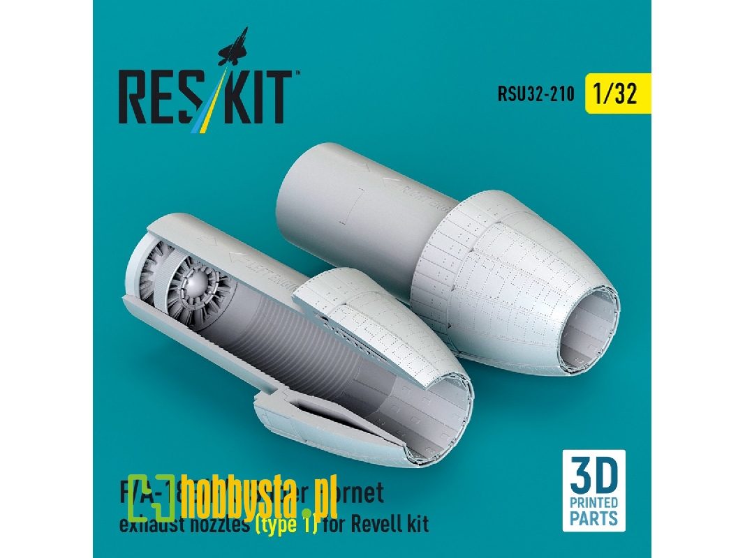 Boeing F/A-18 E/F/G Super Hornet - Exhaust Nozzles Type 1 (3d-printed / For Revell Kits) - zdjęcie 1