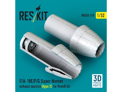 Boeing F/A-18 E/F/G Super Hornet - Exhaust Nozzles Type 2 (3d-printed / For Revell Kits) - zdjęcie 1