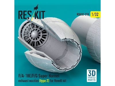 Boeing F/A-18 E/F/G Super Hornet - Exhaust Nozzles Type 2 (3d-printed / For Revell Kits) - zdjęcie 2