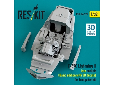 F-35 C Lightning Ii - Late Cockpit Basic Edition With 3d Decals (3d-printed / For Trumpeter Kits) - zdjęcie 1