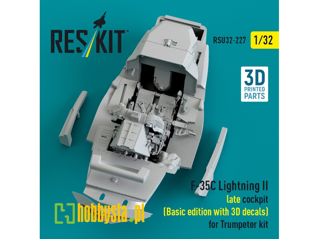 F-35 C Lightning Ii - Late Cockpit Basic Edition With 3d Decals (3d-printed / For Trumpeter Kits) - zdjęcie 1