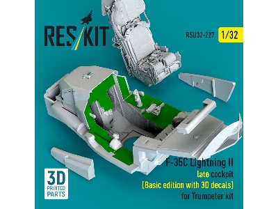 F-35 C Lightning Ii - Late Cockpit Basic Edition With 3d Decals (3d-printed / For Trumpeter Kits) - zdjęcie 3