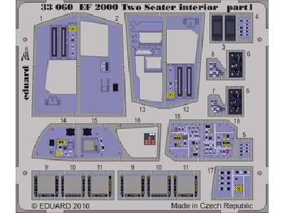  EF 2000 Two-seater interior S. A. 1/32 - Trumpeter - blaszki - zdjęcie 1