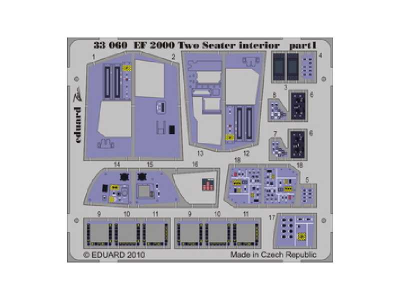 EF 2000 Two-seater interior S. A. 1/32 - Trumpeter - blaszki - zdjęcie 1 EF 2000 Two-seater interior S. A. 1/32 - Trumpeter - blaszki - zdjęcie 1