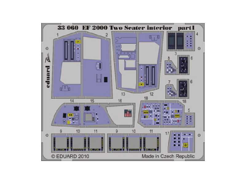  EF 2000 Two-seater interior S. A. 1/32 - Trumpeter - blaszki - zdjęcie 1