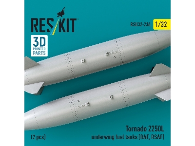Panavia Tornado - 2250l Underwing Fuel Tanks For Raf / Rsaf Planes (2 Pcs / 3d-printed) - zdjęcie 1
