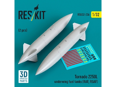 Panavia Tornado - 2250l Underwing Fuel Tanks For Raf / Rsaf Planes (2 Pcs / 3d-printed) - zdjęcie 2