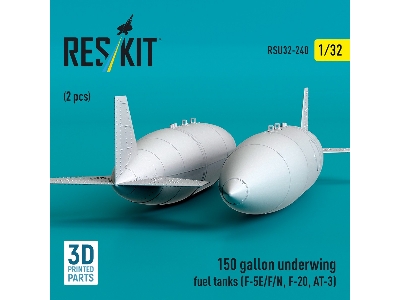 Northrop F-5 E / F / N / F-20 And At-3 - 150 Gallon Underwing Fuel Tanks (2 Pcs / 3d-printed) - zdjęcie 2