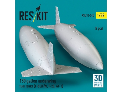 Northrop F-5 E / F / N / F-20 And At-3 - 150 Gallon Underwing Fuel Tanks (2 Pcs / 3d-printed) - zdjęcie 3