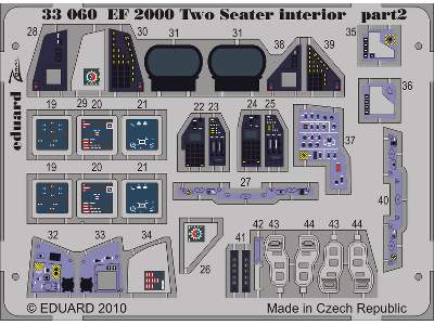  EF 2000 Two-seater interior S. A. 1/32 - Trumpeter - blaszki - zdjęcie 3