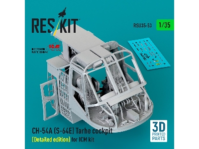 Ch-54a (S-64e) Tarhe - Cockpit Detailed Edition For Icm Kits (3 Pcs / 3d-printed) - zdjęcie 1