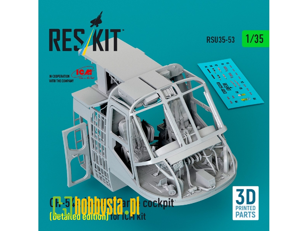 Ch-54a (S-64e) Tarhe - Cockpit Detailed Edition For Icm Kits (3 Pcs / 3d-printed) - zdjęcie 1